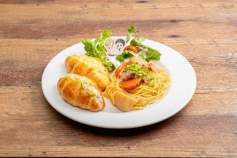 ▲青峰＆今吉　照り焼きチキンサンドとミートソースパスタセット