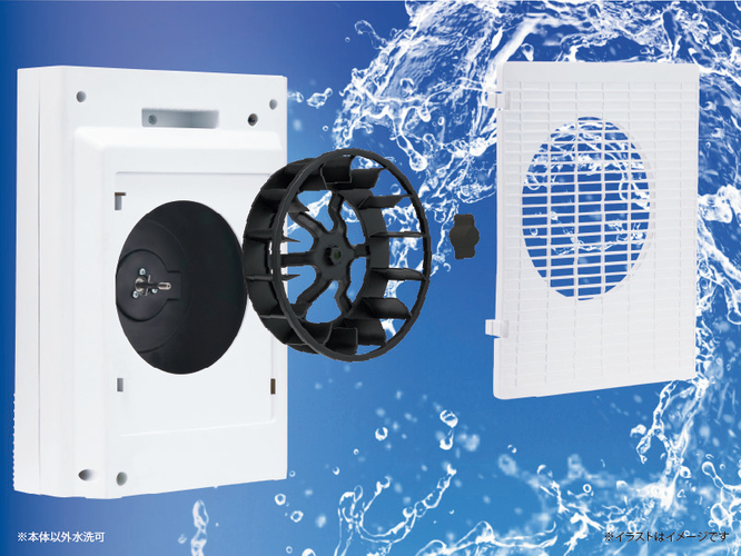 送風ファンを工具不要で簡単に取り外して水洗いでき、いつでも清潔な温風