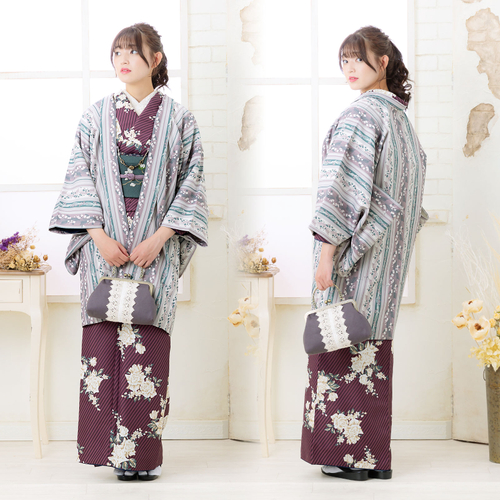 ストライプブーケ　プラム