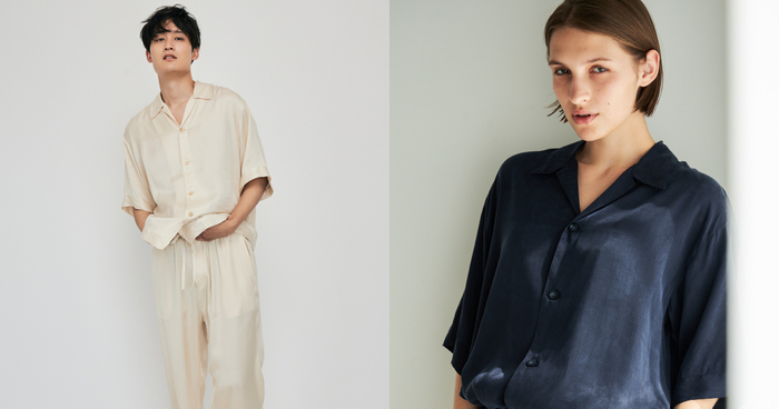 Tani SS23 Vegan Silk(ヴィーガンシルク)シャツ&ラウンジパンツ