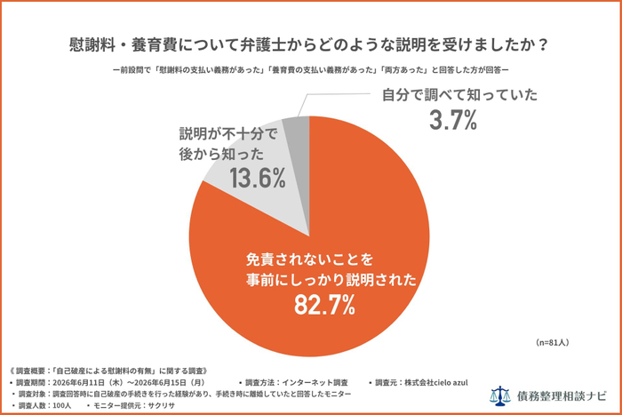  慰謝料・養育費について弁護士からどのような説明を受けましたか？
