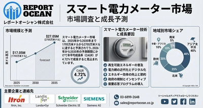 スマート電力メーター市場、2035年までCAGR 4.72％成長予測｜脱炭素化とスマートグリッド化を支える注目分野