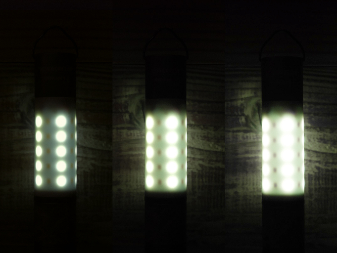 弱&rarr;中&rarr;強(昼白色)