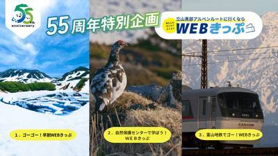 全線開業55周年限定WEBきっぷ商品ラインナップ