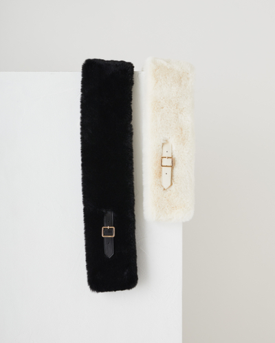 エコファーマフラー ＜ベルトデザイン＞　　　　　25-135-22010-15 , 25-135-22010-20  　￥6,600　　13&times;88cm