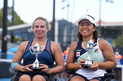 車いすテニス女子ダブルス準優勝 上地結衣選手(写真右)