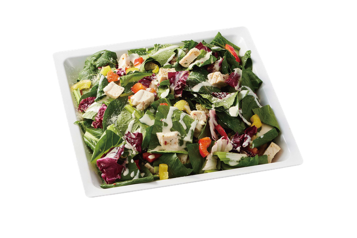 有機小松菜とサラダチキンのシーザーサラダ