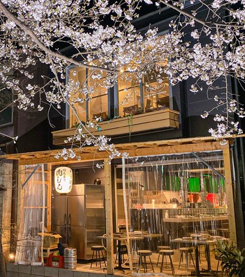 「西木屋町　肉しん」高瀬川から見た外観イメージ