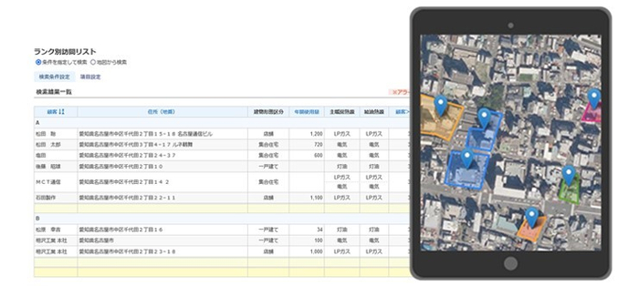ターゲット顧客を訪問マップ上で確認