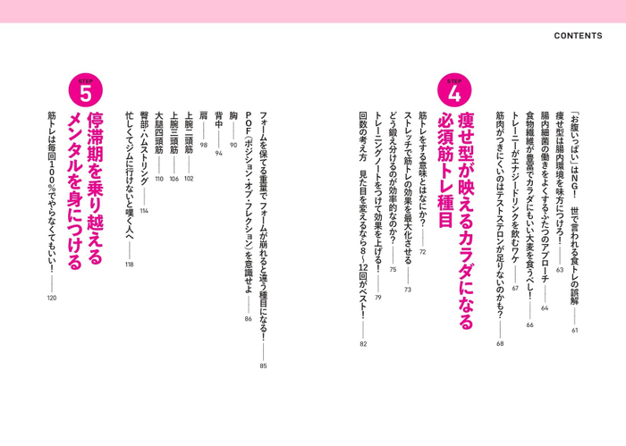 『「痩せ型」でもあきらめないロジカル筋トレ』目次②