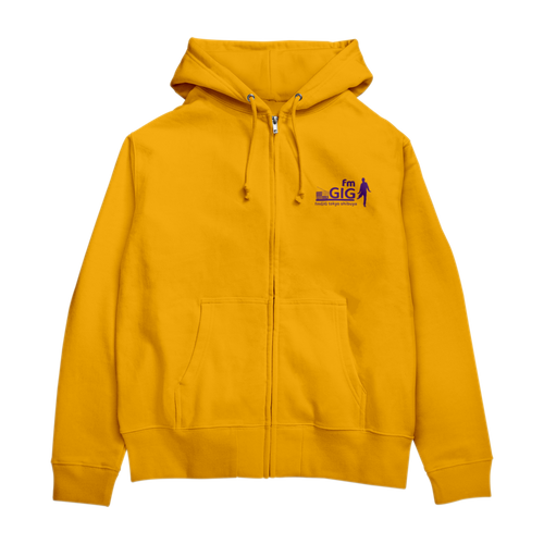 ジップパーカー表面デザイン（ゴールド）