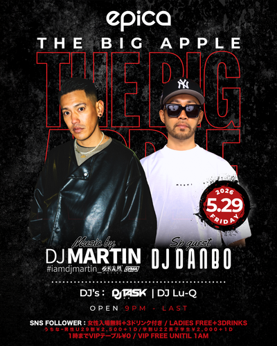 5月29日(金) THE BIG APPLE