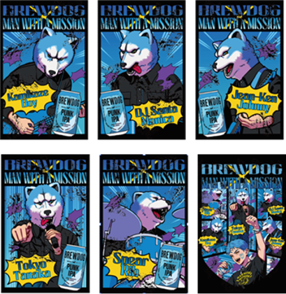 BREWDOG &times; MAN WITH A MISSION コラボステッカー（全6種）
