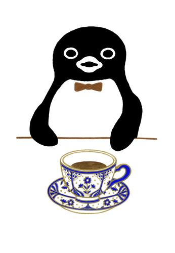 「純喫茶ペンギン　ブルーフラワー」(フレームサイズ：約40&times;32cm)38,500円
