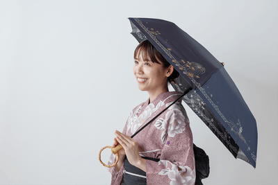 大花火の夜のまち｜晴雨兼用日傘 ネイビー