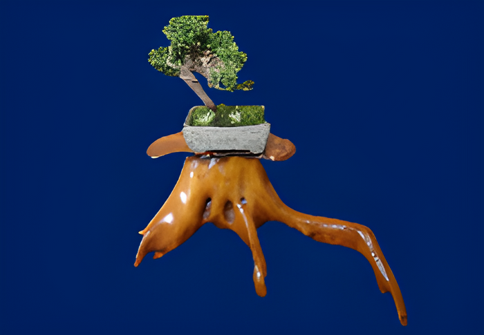 手のひら盆栽展 展示品の一例