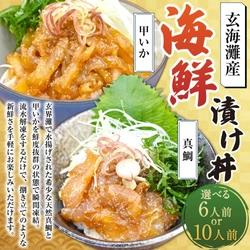 【福岡県福津市ふるさと納税】	 玄界灘で水揚げされた天然真鯛と甲いかを使用した「玄界灘産 海鮮 漬け丼 の素セット」を受付中！
