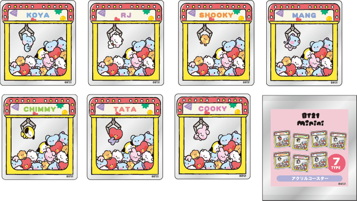 BT21 mininiトレーディングアクリルコースター7種（単品）