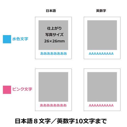 写真の下に文字が入れられます