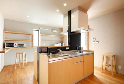 「宿屋 天空」の共用スペース(キッチン)