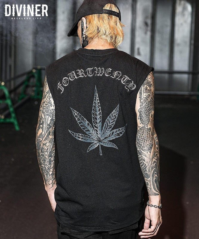 【420 WEED】WeedI llusion Nosleeve
