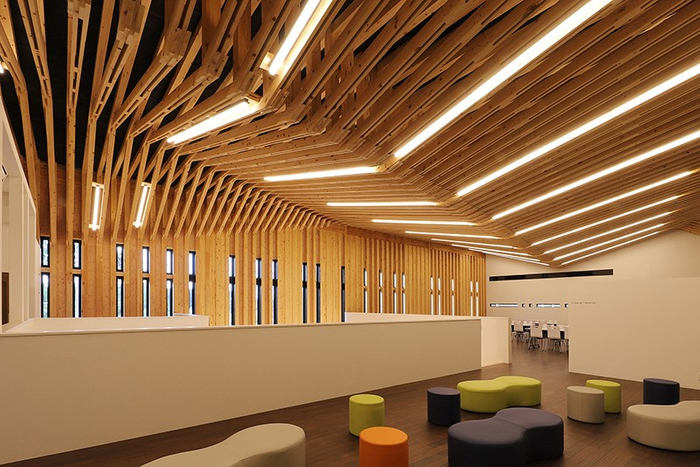 事務棟のトラス構造