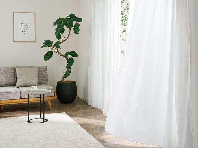 高い遮熱効果！高機能シームレスレースカーテン「L-1217」