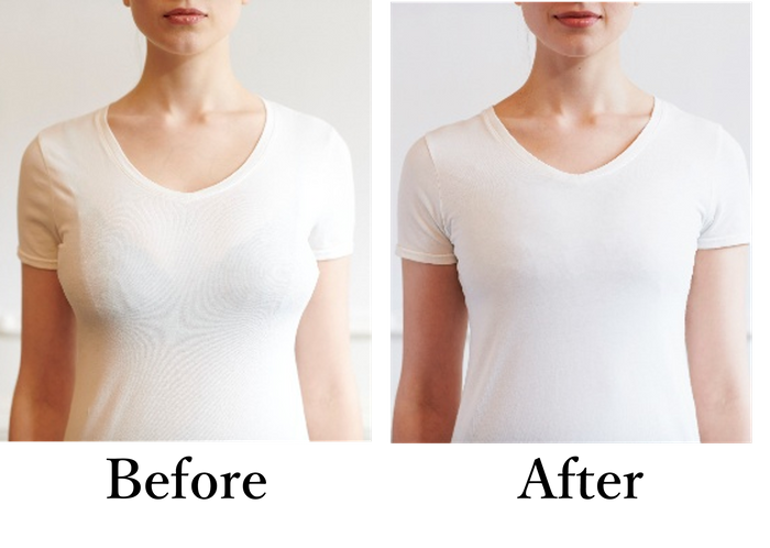 横に広がった胸もスッキリ抑えます