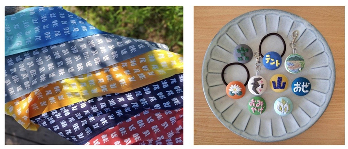 手ぬぐいやブローチなど、かわいい小物がたくさん！