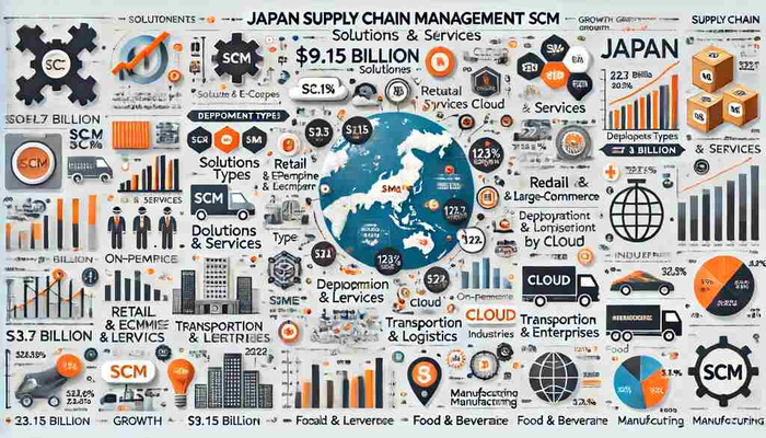 日本のサプライチェーン管理市場： コンポーネント別（ソリューション、サービス）、導入形態別（オンプレミス、クラウド）、組織規模別（中小企業、大企業）、業種別（小売・Eコマース、ヘルスケア、自動車、運輸・物流、食品・飲料、製造業） - 2031年までの世界機会分析と産業予測