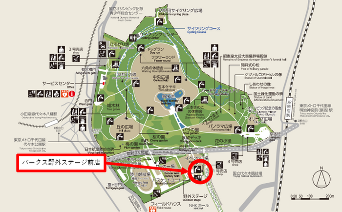 代々木公園　園内位置図