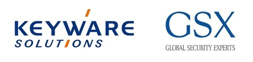 (左)キーウェアソリューションズ株式会社ロゴ、(右)グローバルセキュリティエキスパート株式会社ロゴ