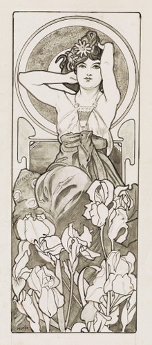 アルフォンス・ミュシャ《アメジスト（連作『四つの宝石』より）》1900年