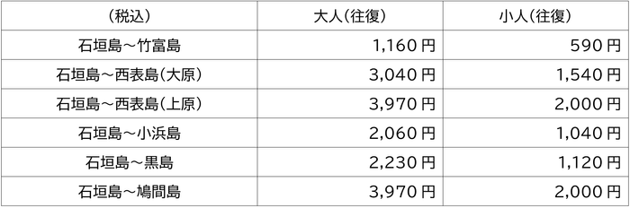 離島定期航路チケット