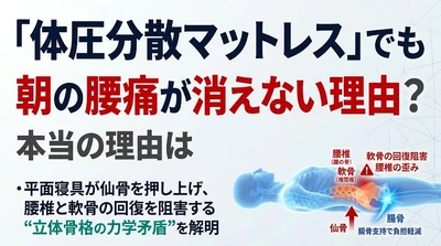 「体圧分散マットレス」でも朝の腰痛が消えない理由。平面寝具が仙骨を押し上げ、腰椎と軟骨の回復を阻害する“立体骨格の力学矛盾”レポートを発表