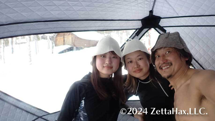 フィンランド北極圏で娘達とテントサウナ