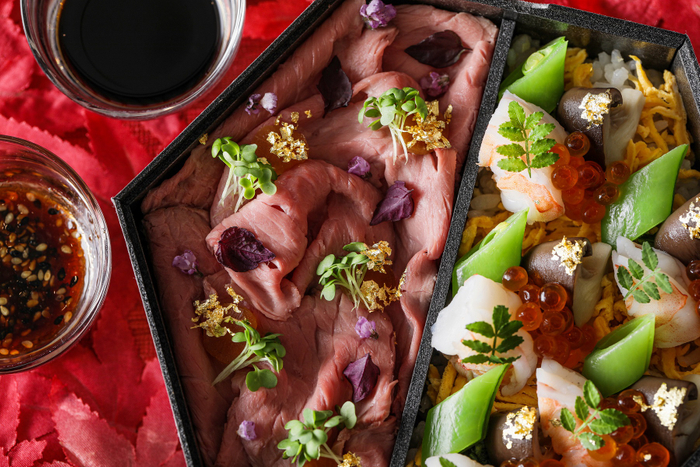 『Hotel Chef’s Bento“天使海老と京丹波大黒しめじのちらし寿司&ローストビーフ”』イメージ