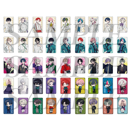 トレーディングビジュアルカード2枚セット イベント価格：&yen;500（税込） 種類：全45種 サイズ：86ｍｍ&times;54ｍｍ程度 仕様：2枚入り ランダムでホログラム加工入り ※絵柄はお選びいただけません