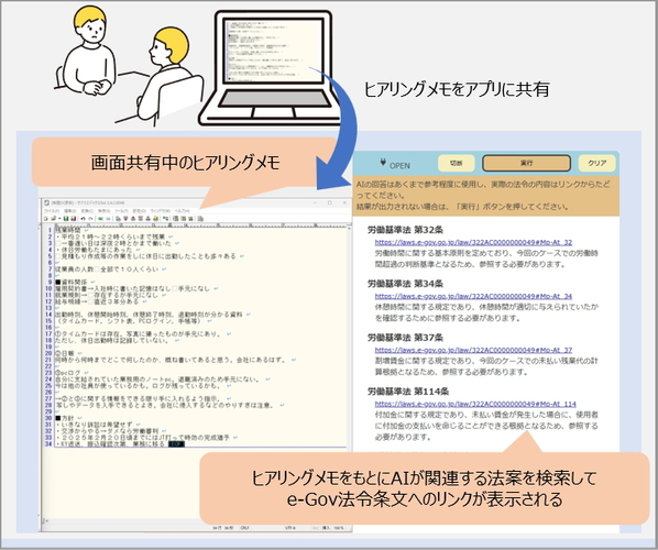 受賞した「リーガルカメラアシスタント」の画面イメージ
