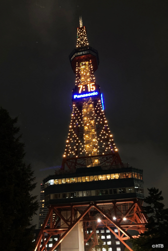 HTB公式YouTubeチャンネル登録者数10万人突破_さっぽろテレビ塔ライトアップ(C)HTB