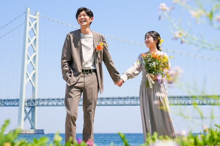 ▲明石海峡大橋を背景に撮影することも可能