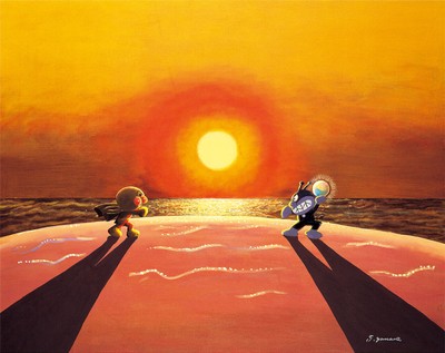 「夕陽の決闘」1998年 (C)やなせたかし　(公財)やなせたかし記念アンパンマンミュージアム振興財団蔵