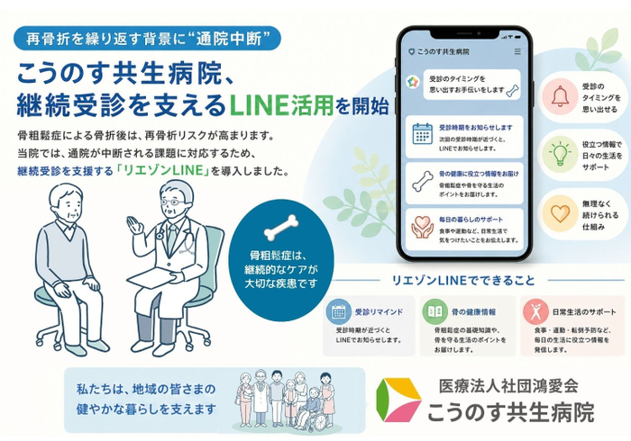リエゾンLINEを通じて、受診のタイミングを&ldquo;思い出せる&rdquo;仕組みを提供（イメージ）