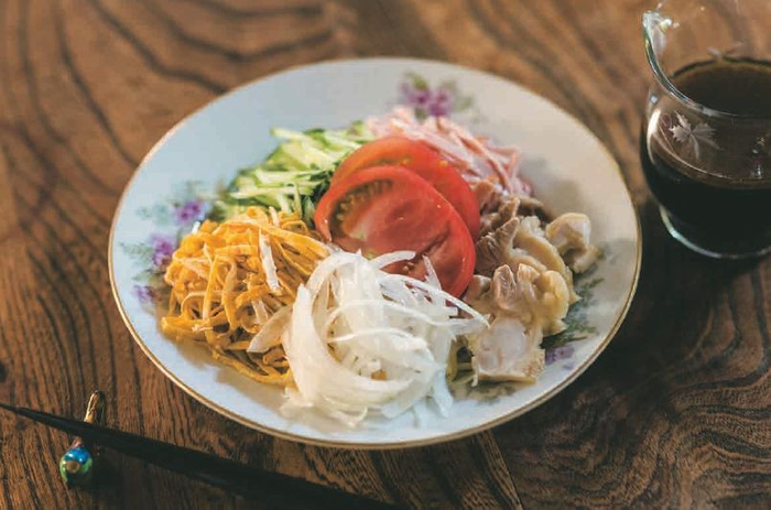 養親の高齢姉妹の姉お手製の「冷やし中華」