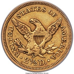 1854-S Liberty Quarter Eagle, XF45 CAC Legendary San Francisco Rarity Third Finest of Only 14 Known Finest of Two With CAC Approval