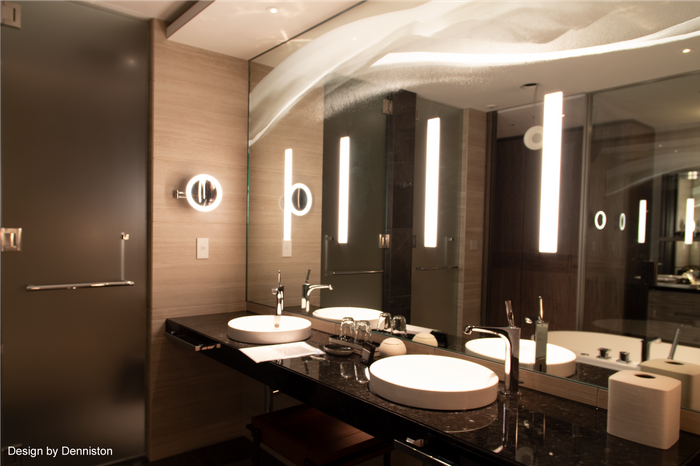 アートを施した照明一体型ミラー