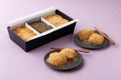 風味の違う三種のきな粉(ふくゆたか・黒ごま・深煎り)をお愉しみください