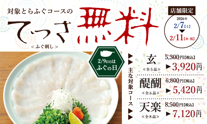 2/7-2/11「ふぐの日」フェア開催
