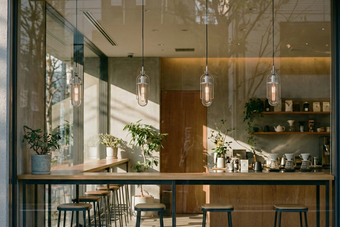 洗練されたカフェや店舗にも