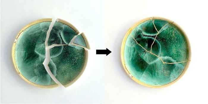 破損部分を新たな模様として際立たせる伝統技法「金継ぎ」